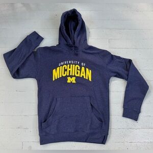 UNIVERSITY OF MICHIGAN Sweatshirt Hoodie Men Size M Wolverines UMich Blue Yellow
